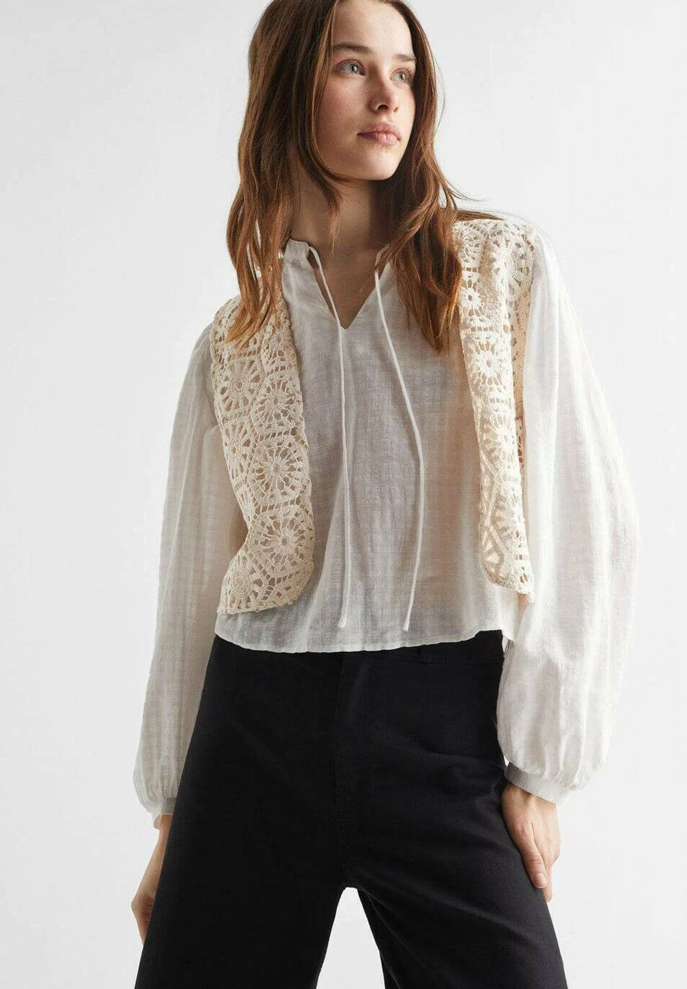 Mango Kids Gilet - Blanc Cassé