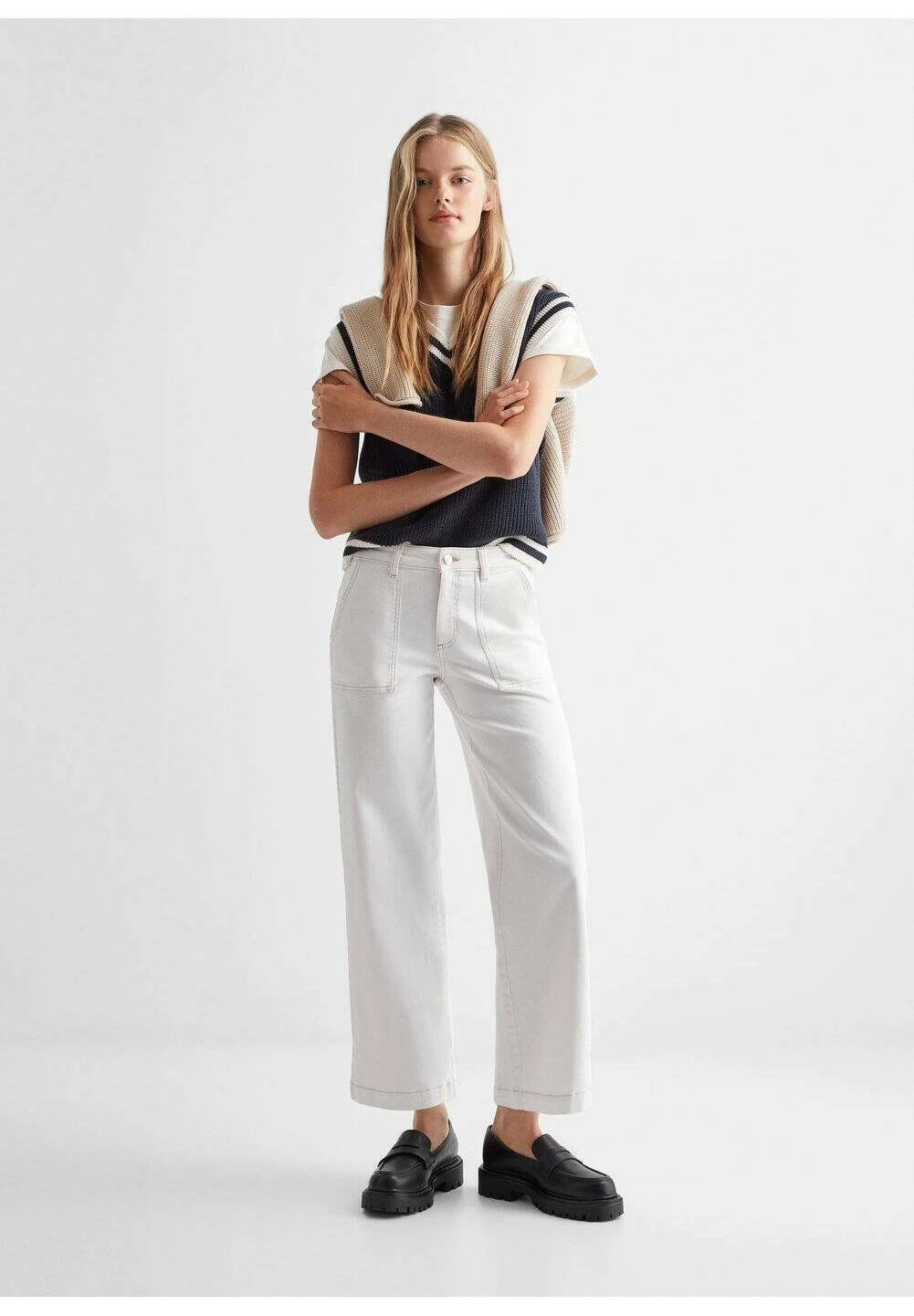 Mango Kids Utility - Jean Droit - Off White