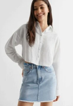 Mango Kids Lino - Chemisier - Blanc Cassé