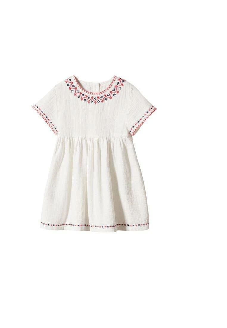 Mango Kids Simon - Robe De Jour - White