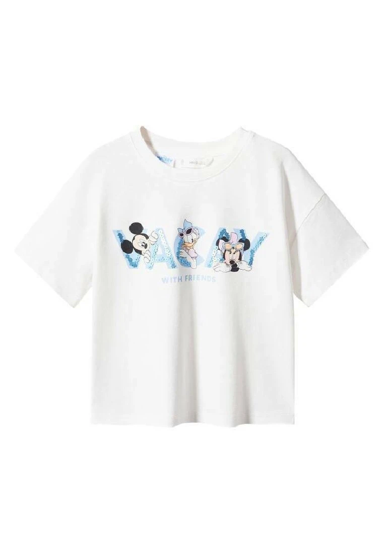 Mango Kids Vacay - T-Shirt Imprimé - Šedobílá