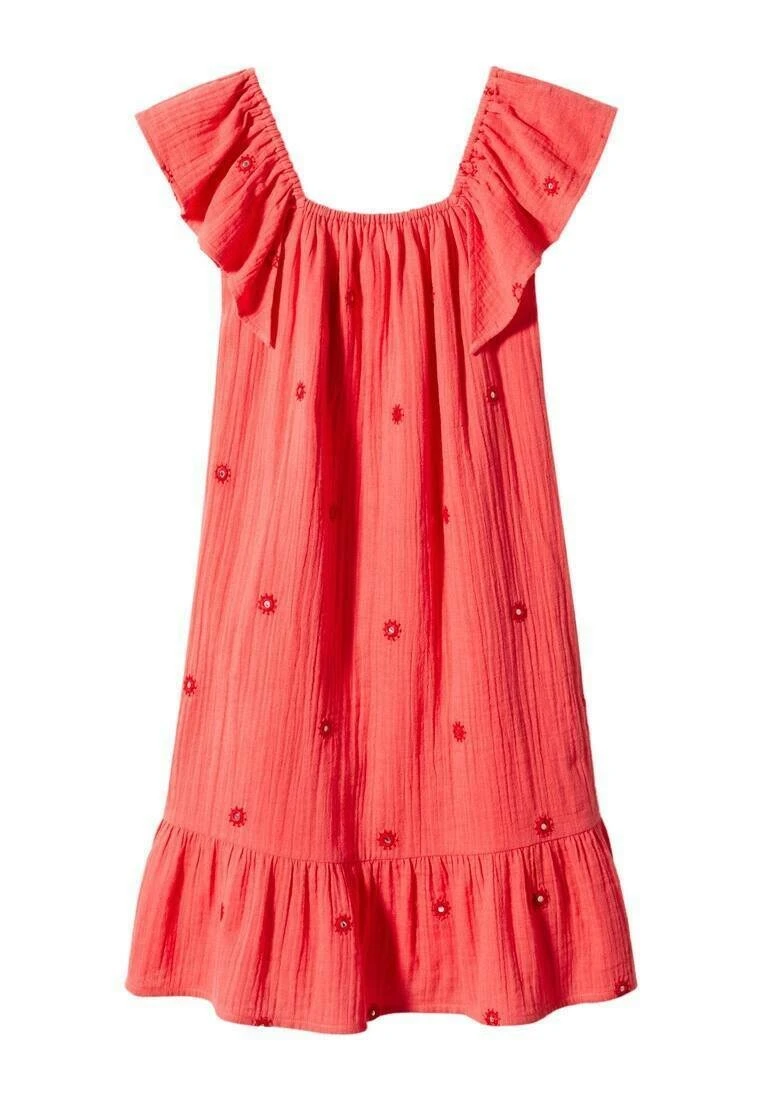 Mango Kids Kos - Robe De Jour - Coral Red