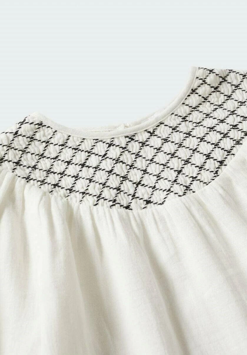 Mango Kids Grid - Blouse - Ecru â Image 3