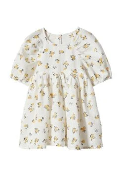 Mango Kids Mia - Robe De Jour - Vanilla