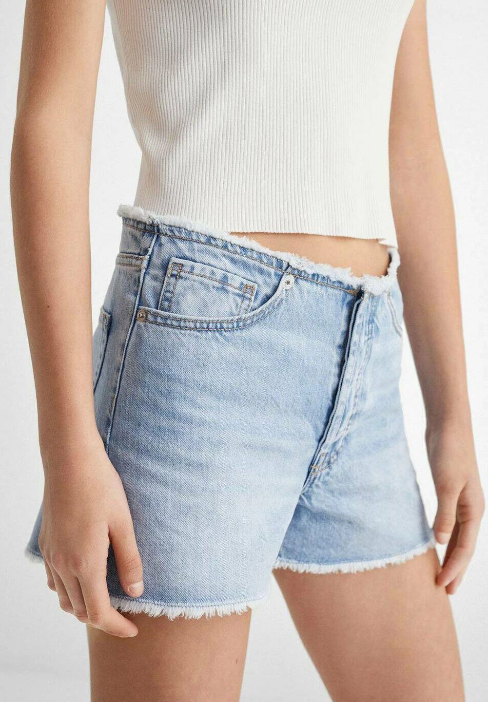 Mango Kids Short En Jean - Light Blue â Image 4