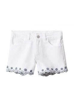 Mango Kids Short En Jean - Blanc