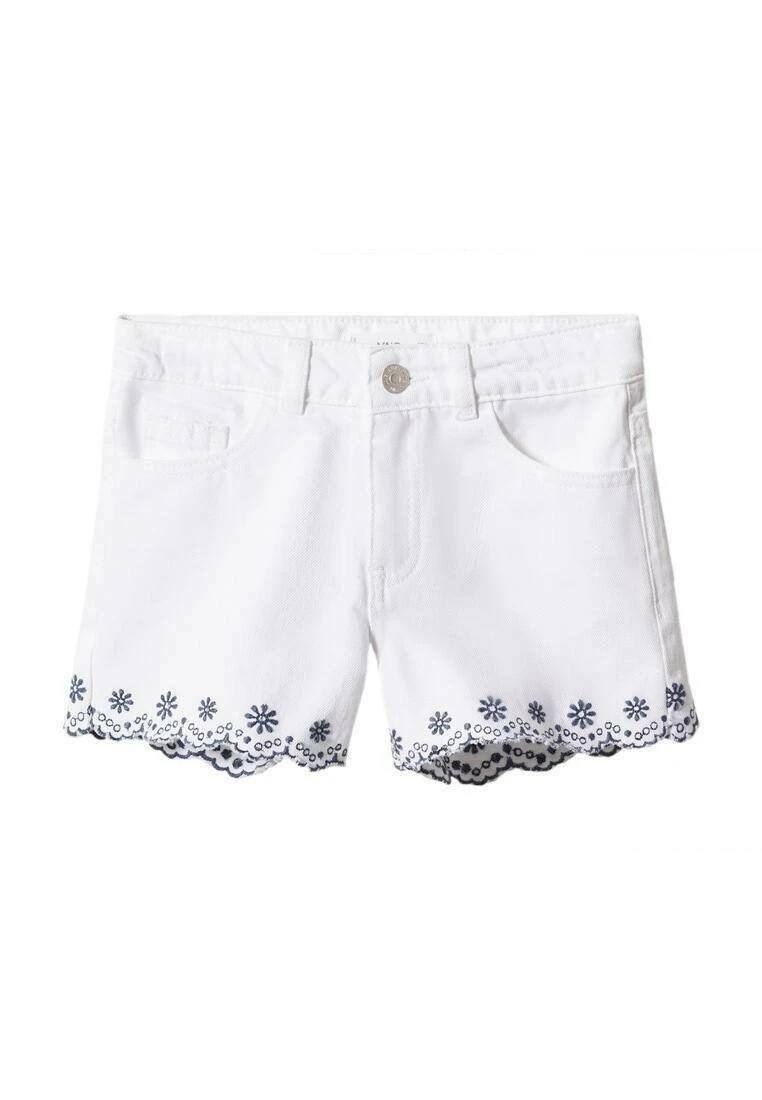 Mango Kids Short En Jean - Blanc