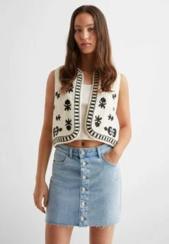 Mango Kids Roses - Veste Sans Manches - Ecru