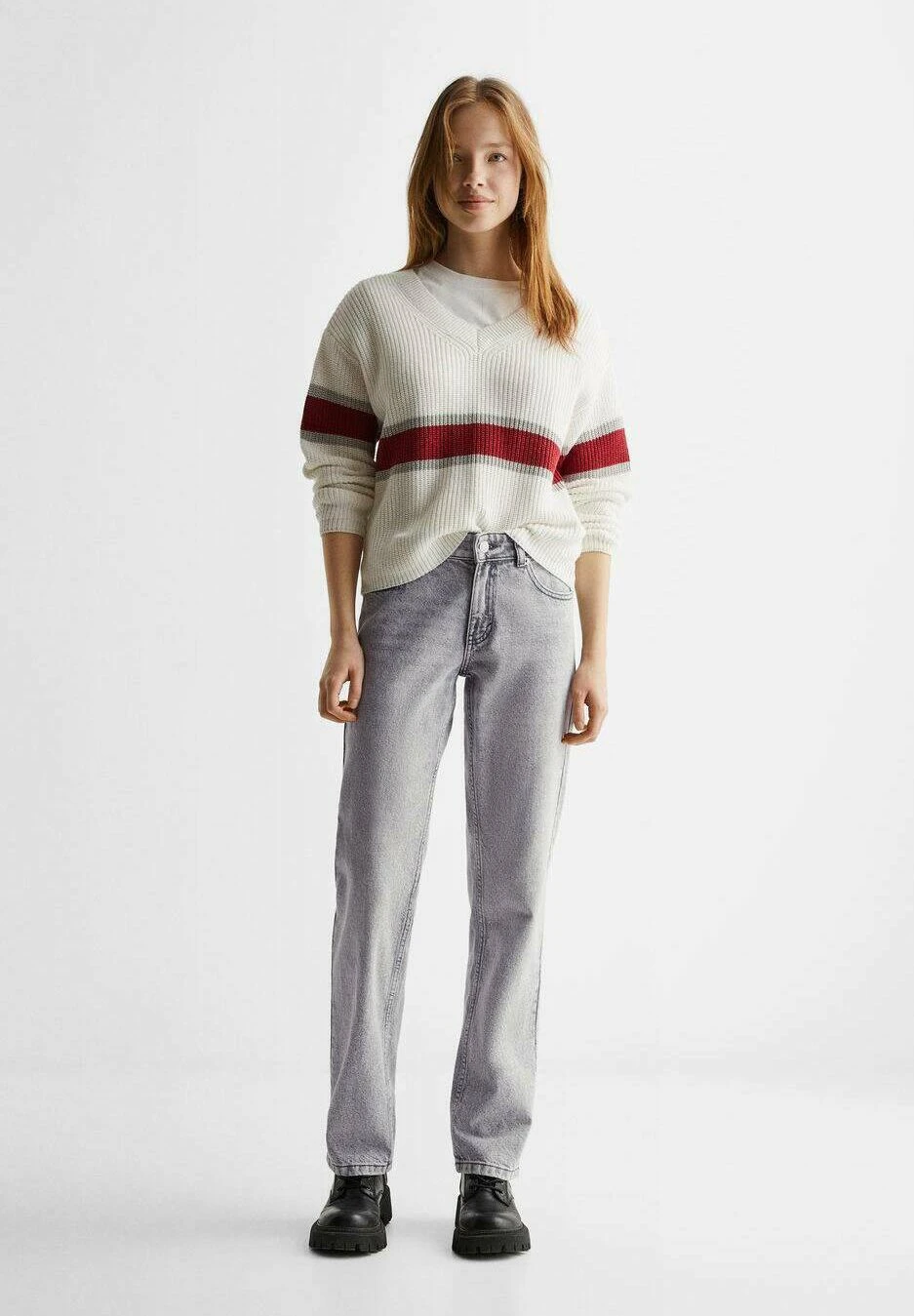 Mango Kids Low - Jean Droit - Denim GrÄ