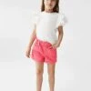 Mango Kids Paper - Short En Jean - Fraise