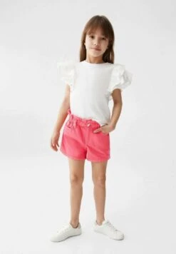 Mango Kids Paper - Short En Jean - Fraise