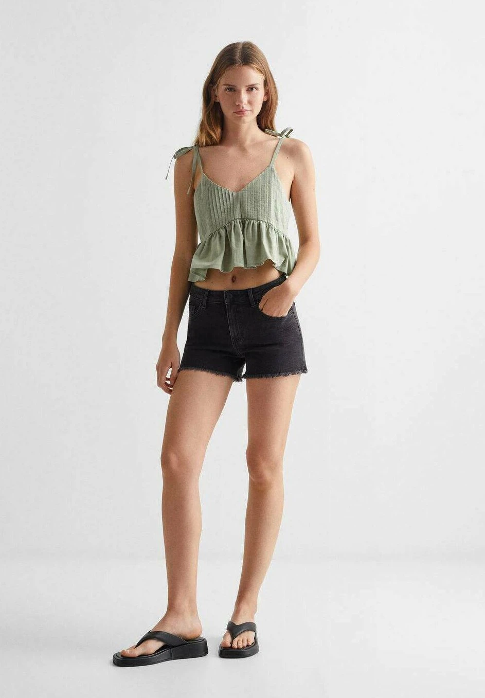 Mango Kids Stretch - Short En Jean - Black Denim