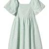 Mango Kids Ruiloba - Robe De Jour - Vert Pastel