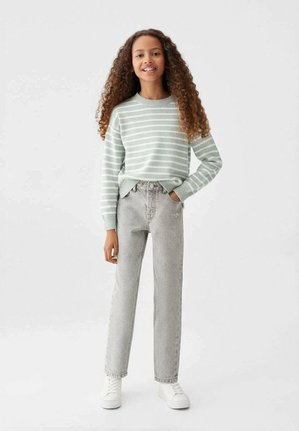 Mango Kids Mom - Jean Droit - Grijs Denim