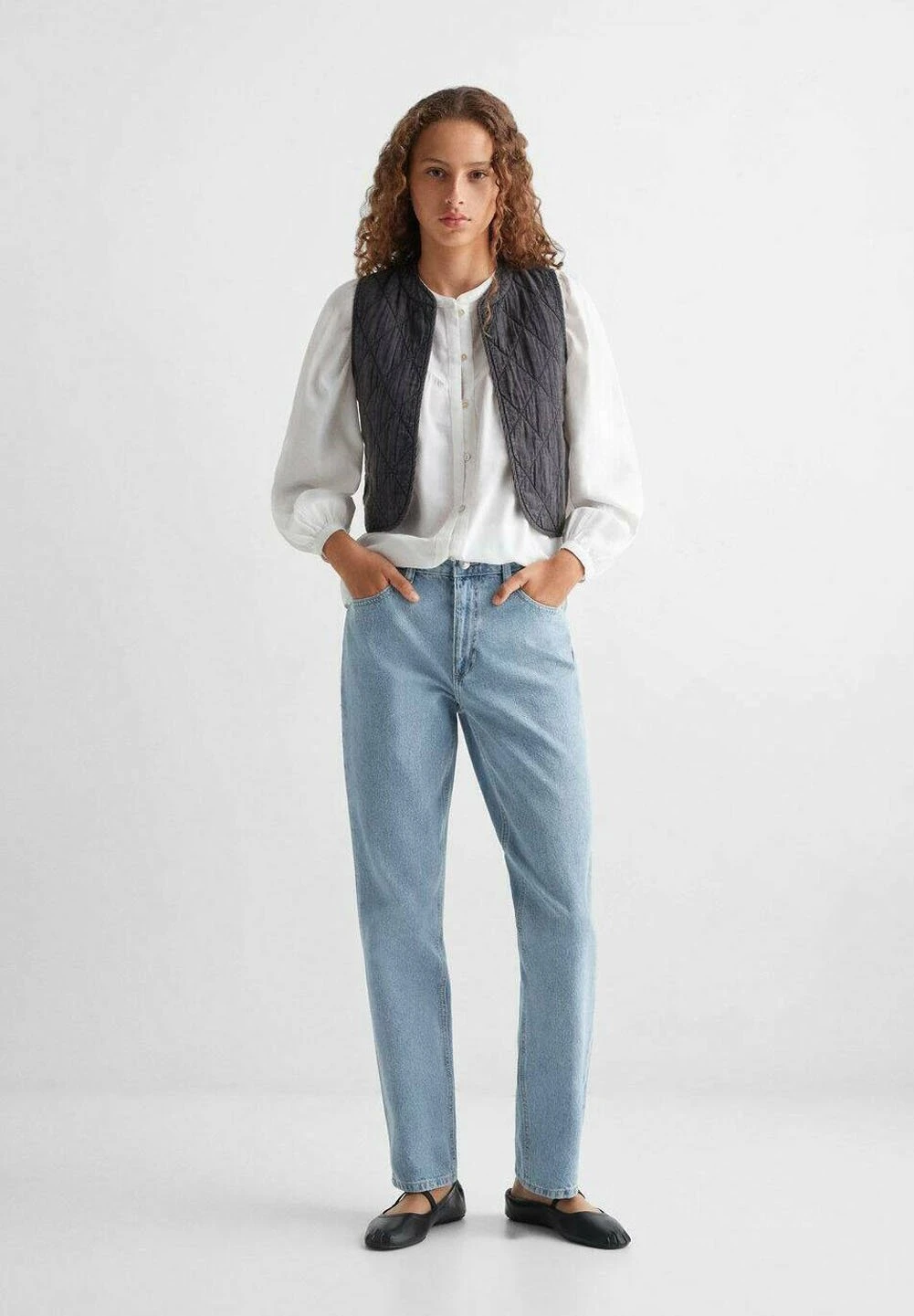 Mango Kids Mom - Jean Droit - Bleu Clair