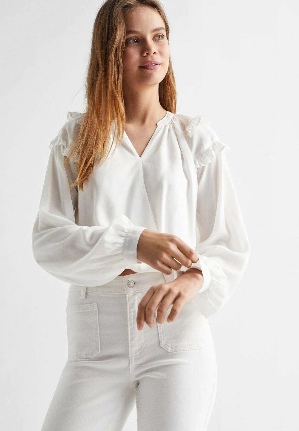 Mango Kids Flarer - Jean Flare - Off White â Image 4