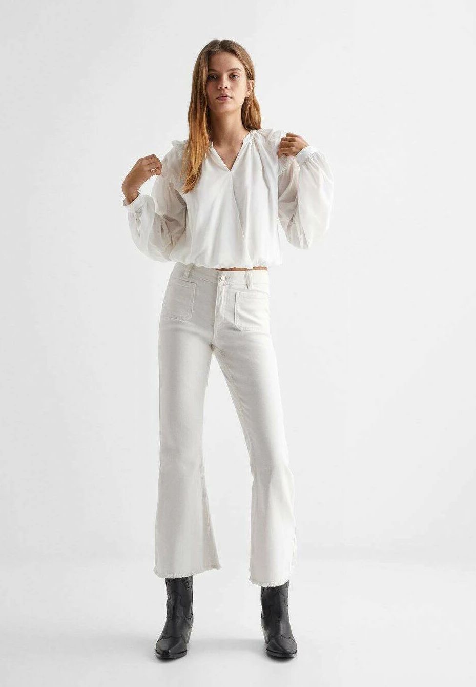 Mango Kids Volante - Blouse - Off White