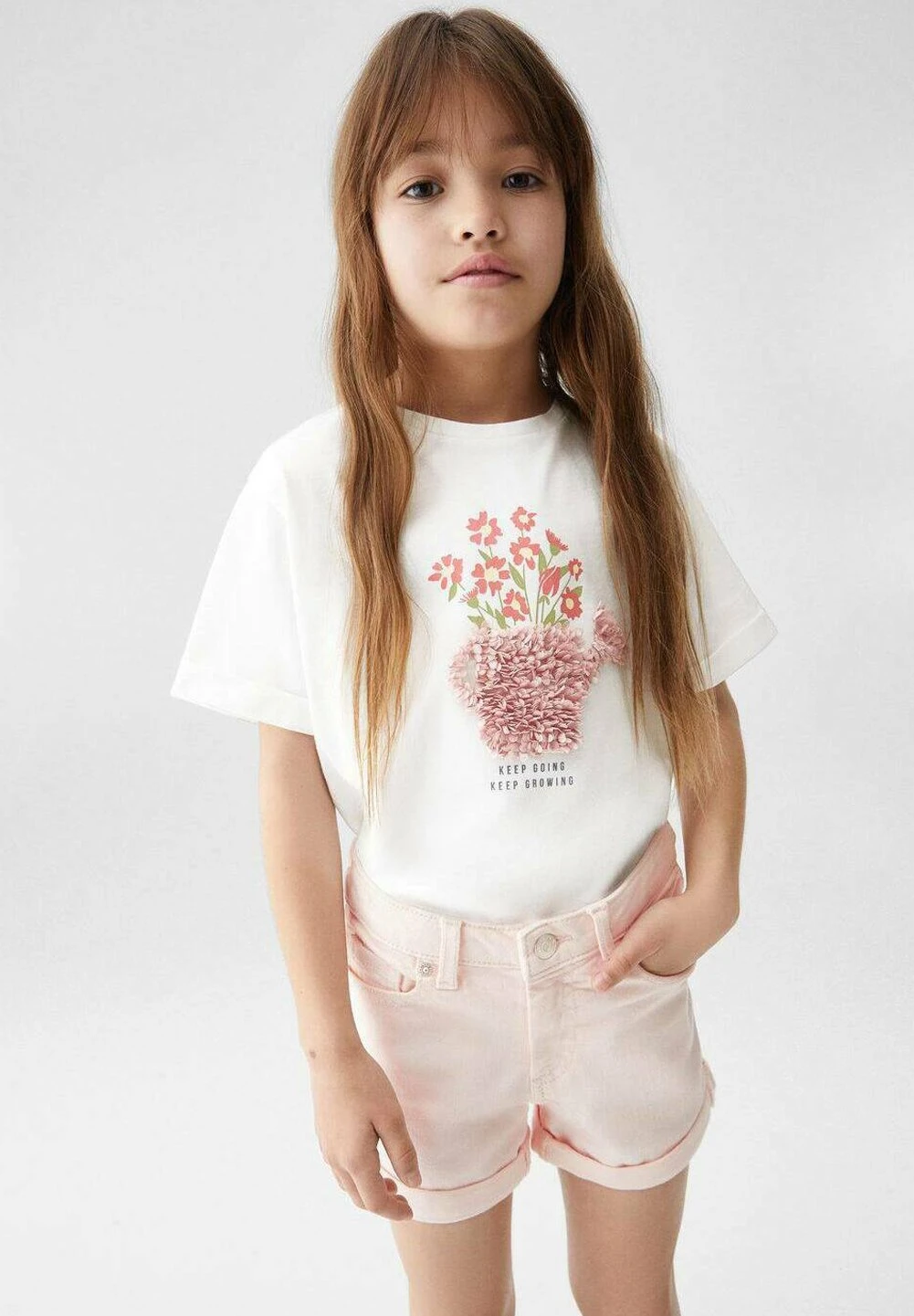 Mango Kids Chip - Short En Jean - Rose Pastel â Image 3