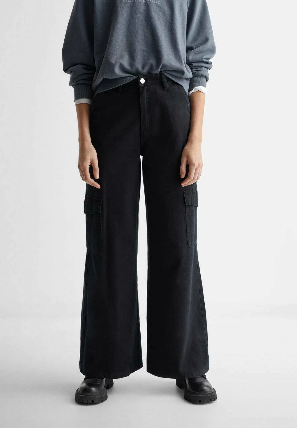 Mango Kids Flowcarg - Jean Flare - Black