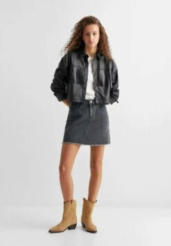 Mango Kids Texas - Veste En Similicuir - Czarny