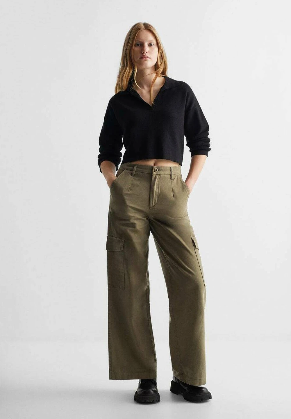 Mango Kids Militar - Pantalon Cargo - Khaki