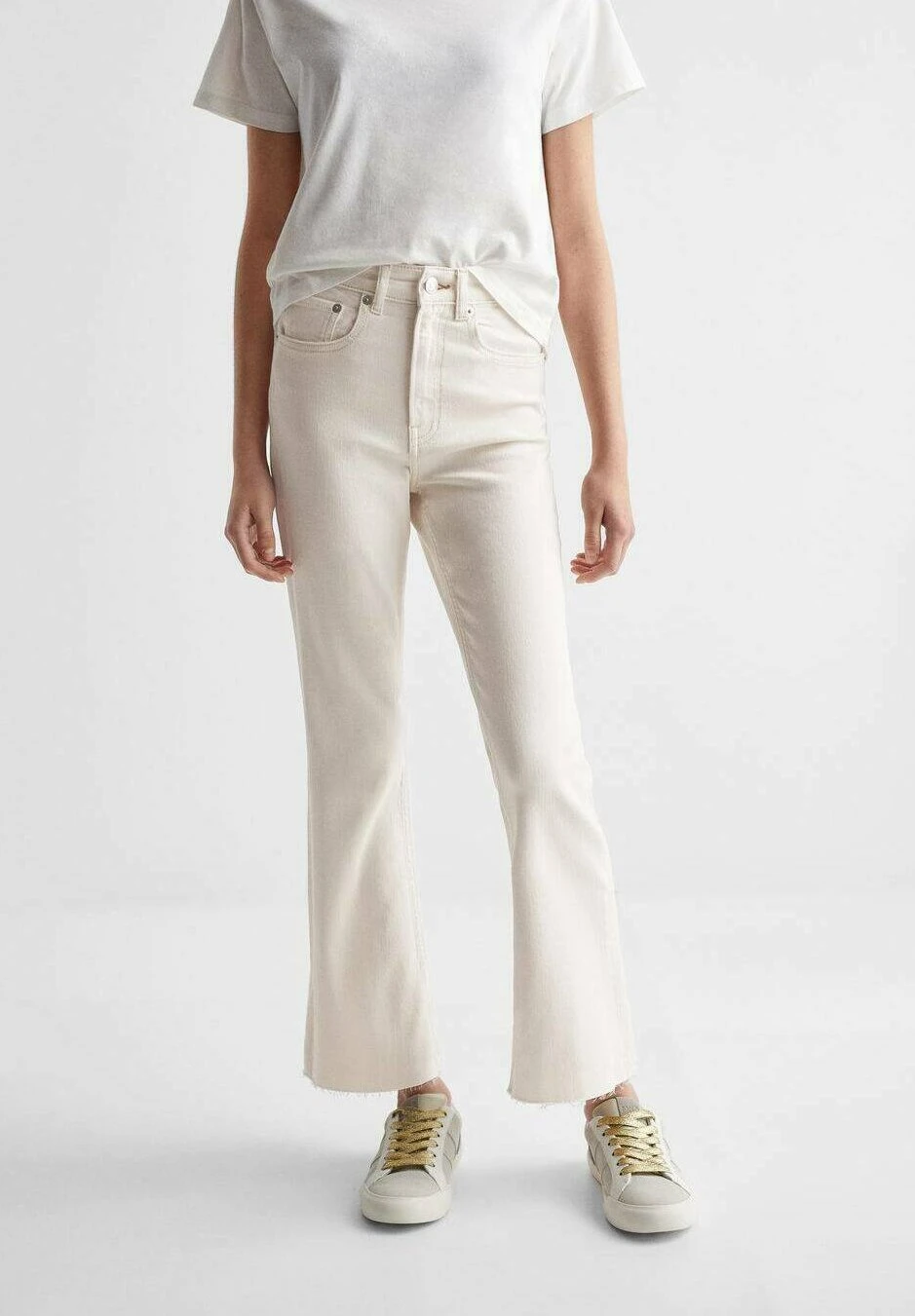 Mango Kids Jean Flare - Ecru