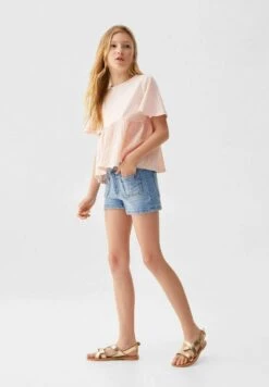 Mango Kids Short En Jean - Bleu Moyen