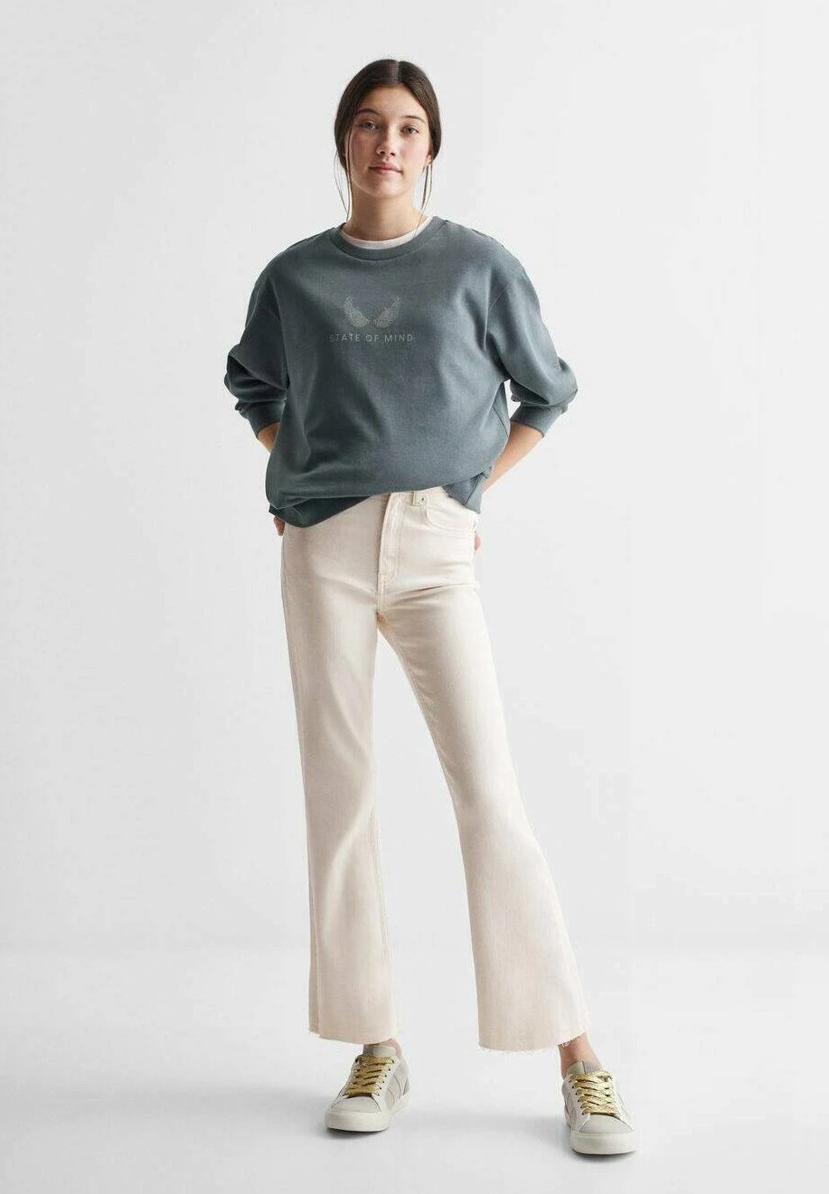 Mango Kids Jean Flare - Ecru â Image 2