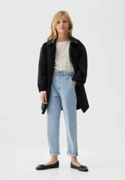 Mango Kids Paperbag - Jean Droit - Light Blue