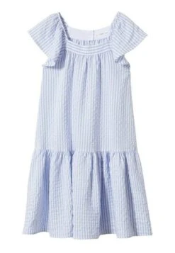 Mango Kids Alguer - Robe De Jour - Bleu Ciel