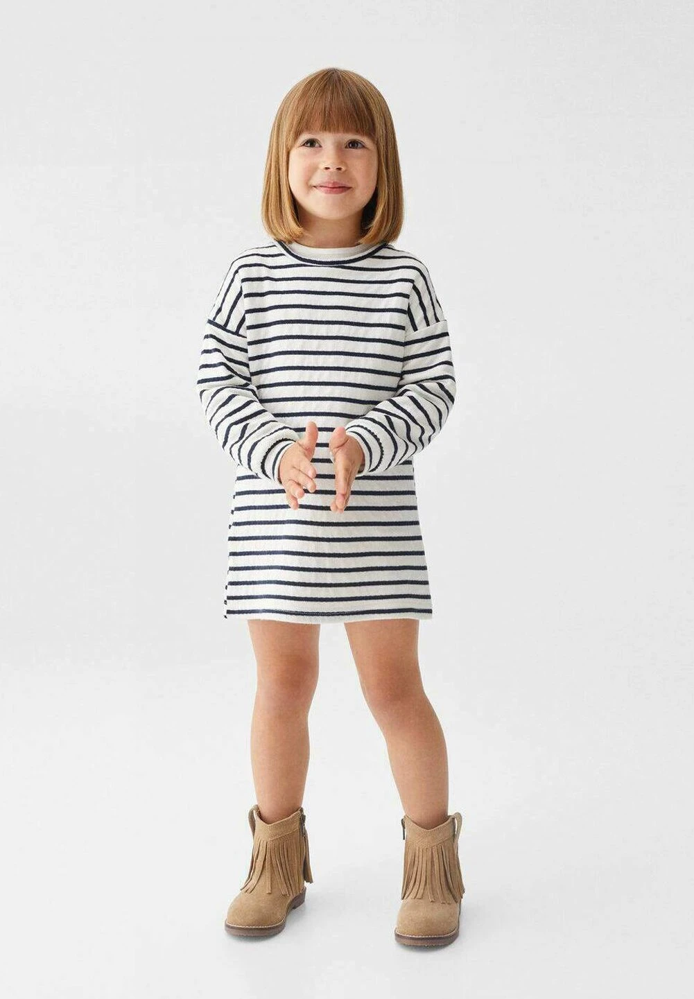 Mango Kids Stripesb - Robe Pull - Bleu Marine