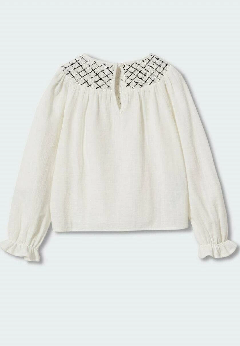 Mango Kids Grid - Blouse - Ecru â Image 2