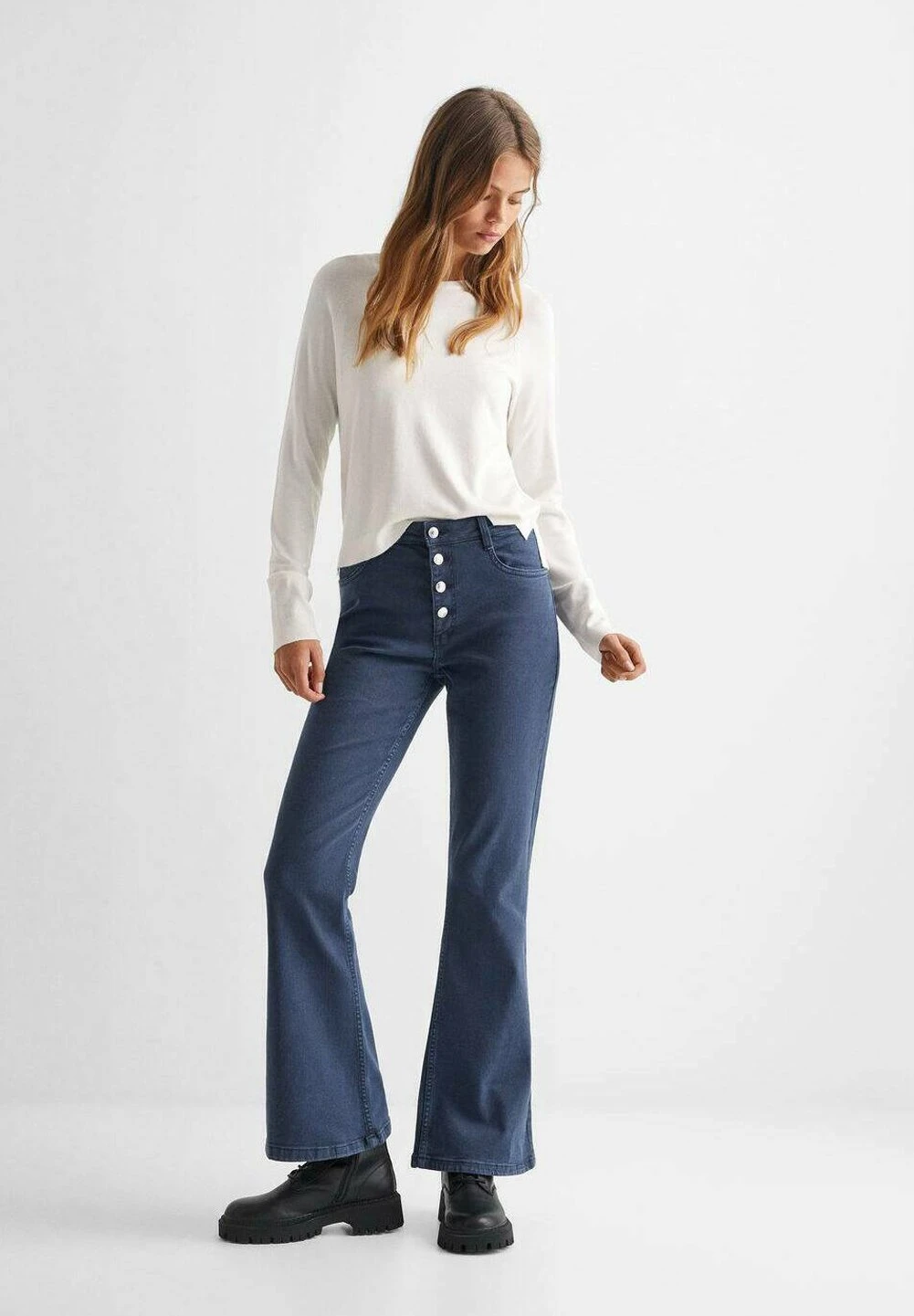 Mango Kids Buttonf - Jean Flare - Blue