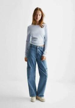 Mango Kids Frunci - T-Shirt Ă Manches Longues - Sky Blue