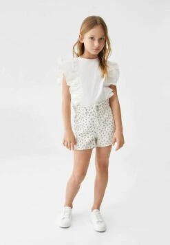 Mango Kids Paperp - Short En Jean - Ecru