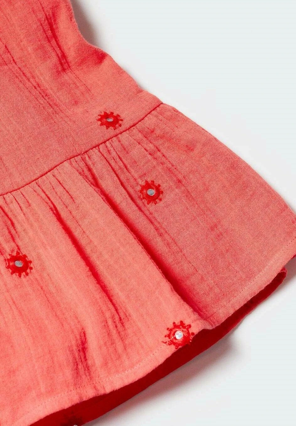 Mango Kids Kos - Robe De Jour - Coral Red â Image 3